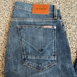Hudson jeans size 31 x 35. Button fly Sartor relaxed skinny.